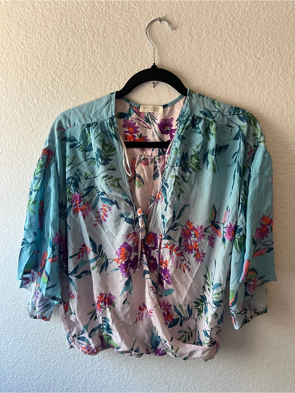 Anthropology Love stitch Floral Blouse